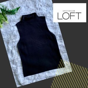 ANN TAYLOR LOFT Black Mock Turtleneck